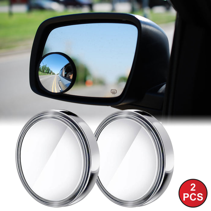 Swiss Drive Mirror Blind Spot Chrome 2 PC - 3"