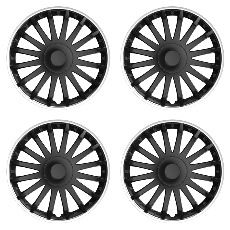 Swiss Drive 15" Cristal Silver/Outer Black Wheel Cover - 1348