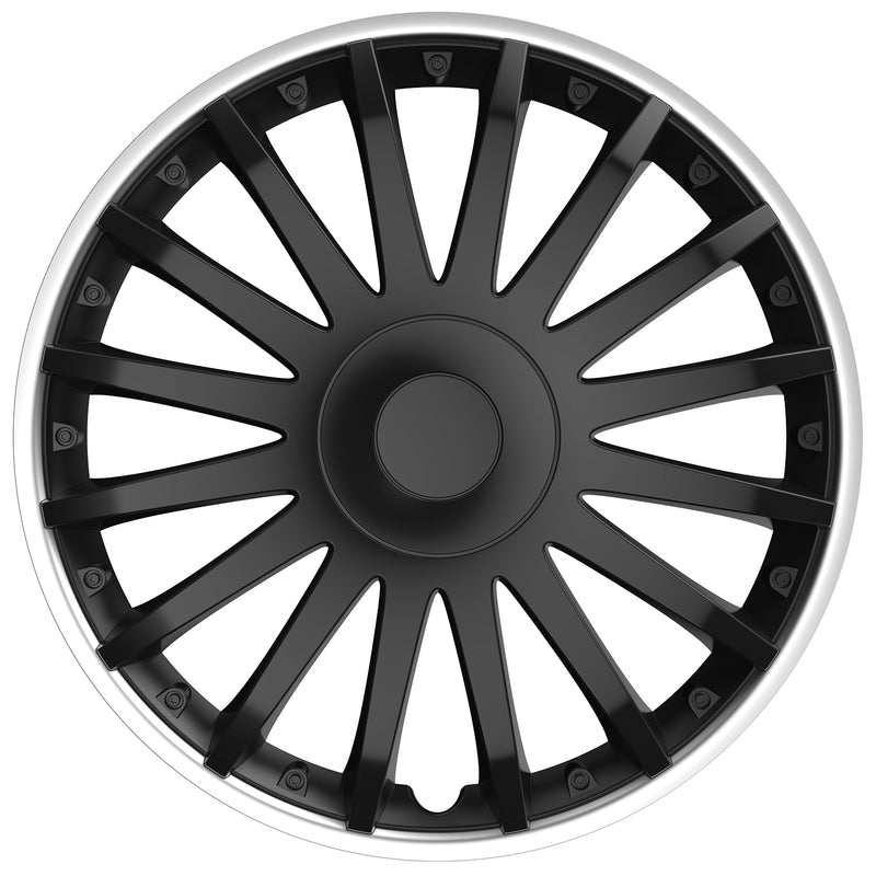 Swiss Drive 15" Cristal Silver/Outer Black Wheel Cover - 1348
