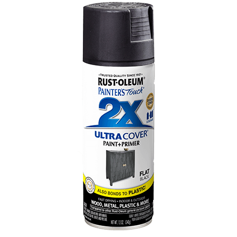 Rust-Oleum 2X Ultra Cover Gloss Spray Paint, Flat Black - 334020