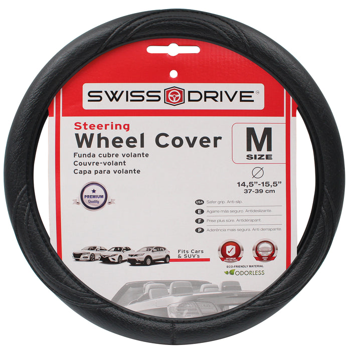 Swiss Drive Steering Wheel Cover Medium Black