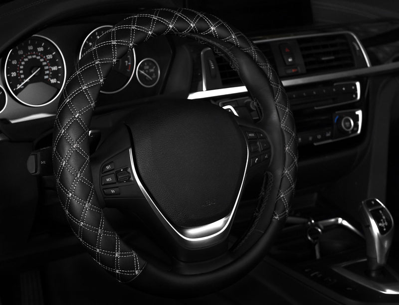 Swiss Drive Steering Wheel Cover Medium Black/White - 2505078