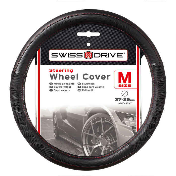 Swiss Drive Steering Wheel Cover Medium Black/Red