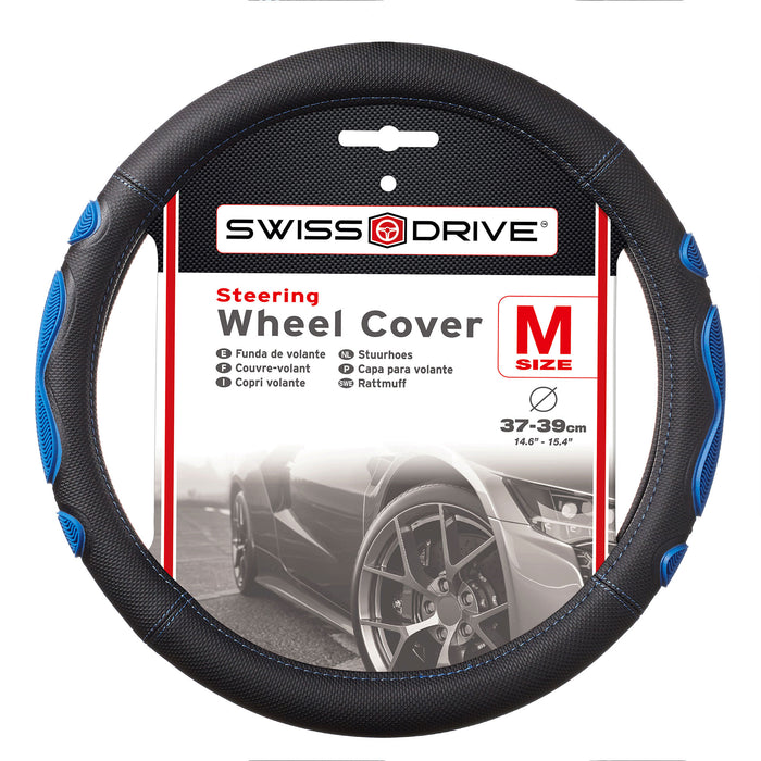 Swiss Drive Steering Wheel Cover Medium Black/Blue