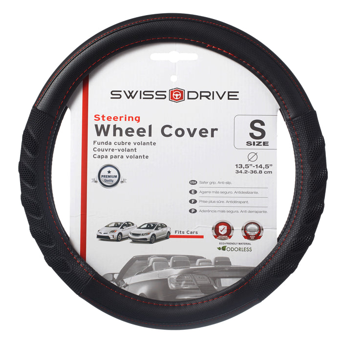 Swiss Drive Steering Wheel Cover Small Black/Red