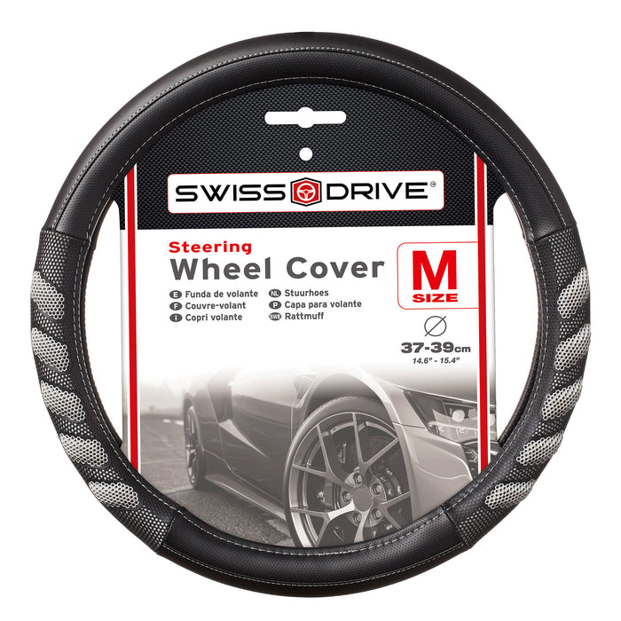 Swiss Drive Steering Wheel Cover Medium Black/Grey