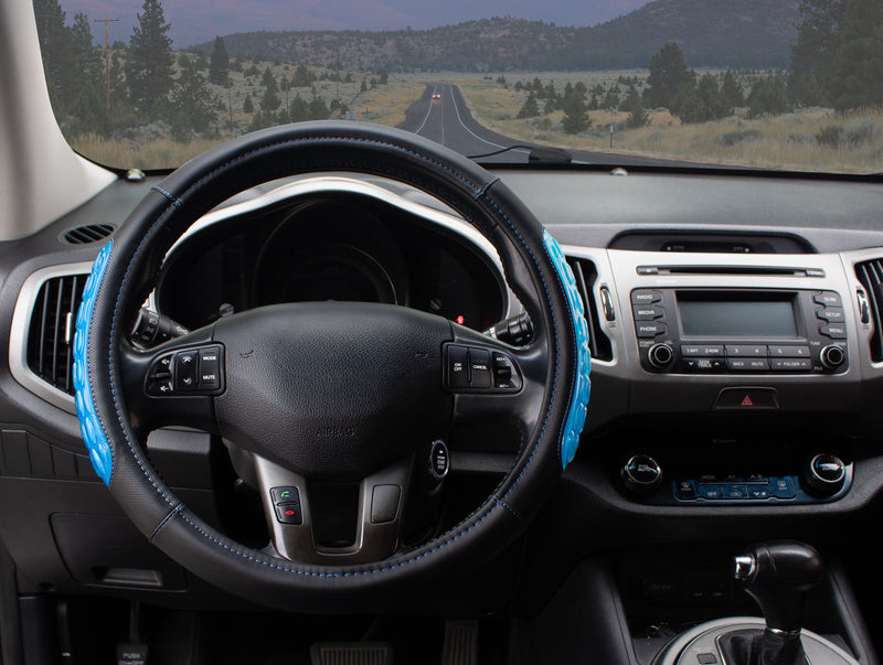 Swiss Drive Steering Wheel Cover Ultra Gel Black/Blue Medium - 2505GEL