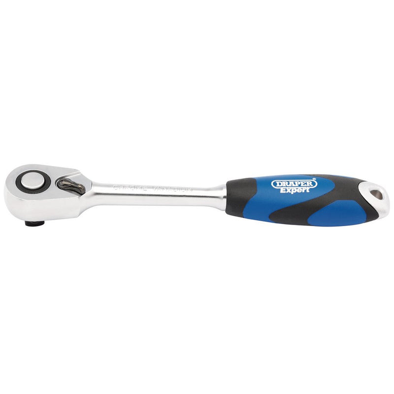 Draper Expert Soft Grip Reversible Ratchet, 1/2" Sq. Dr., 72 Tooth - 26504