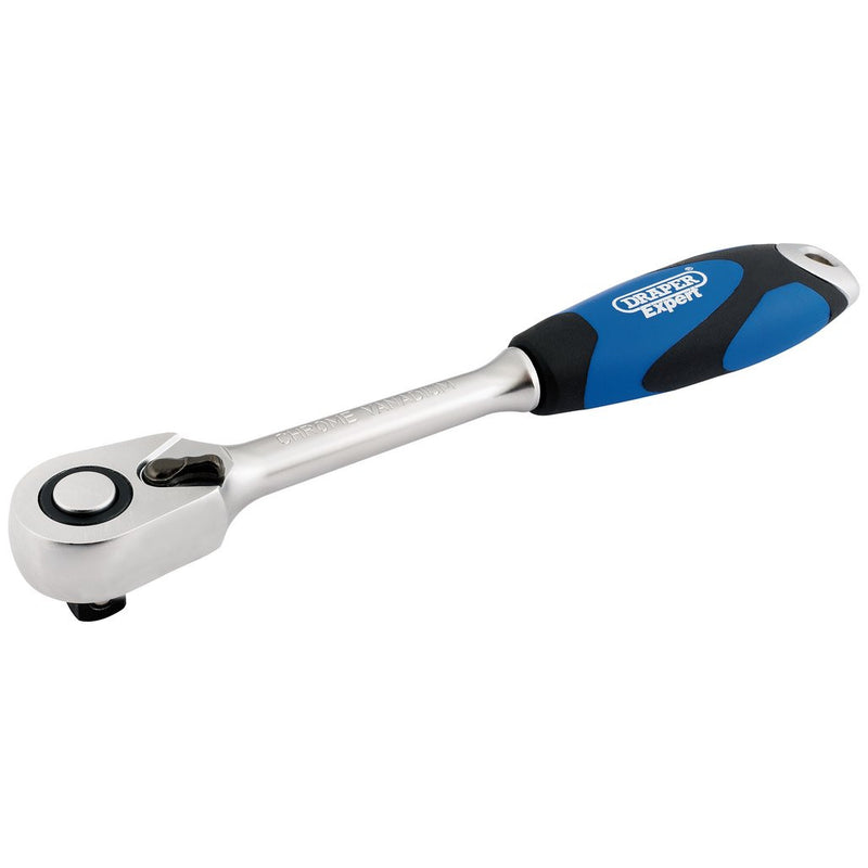 Draper Expert Soft Grip Reversible Ratchet, 1/2" Sq. Dr., 72 Tooth - 26504