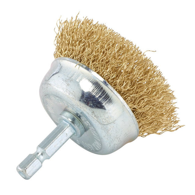 Draper Brassed Steel Crimped Wire Cup Brush, 50mm - 41432
