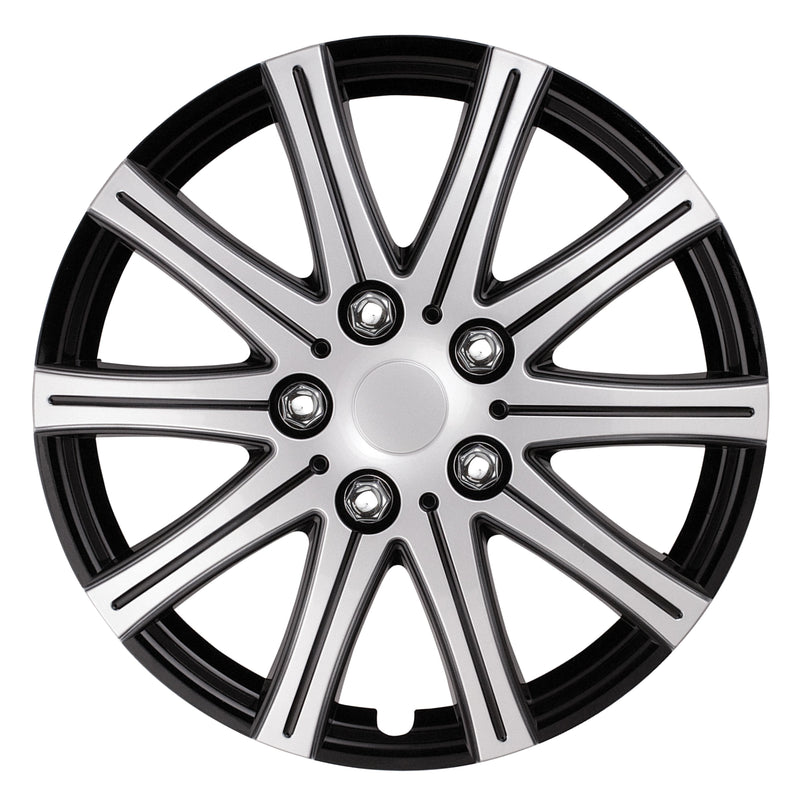 Swiss Drive 14" Fuji Silver/Black Wheel Cover - 506124P