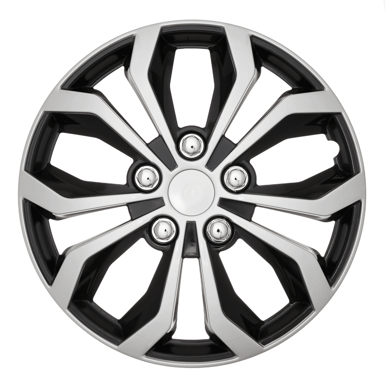 Swiss Drive 14" Spa Silver/Black Wheel Cover - 506138C