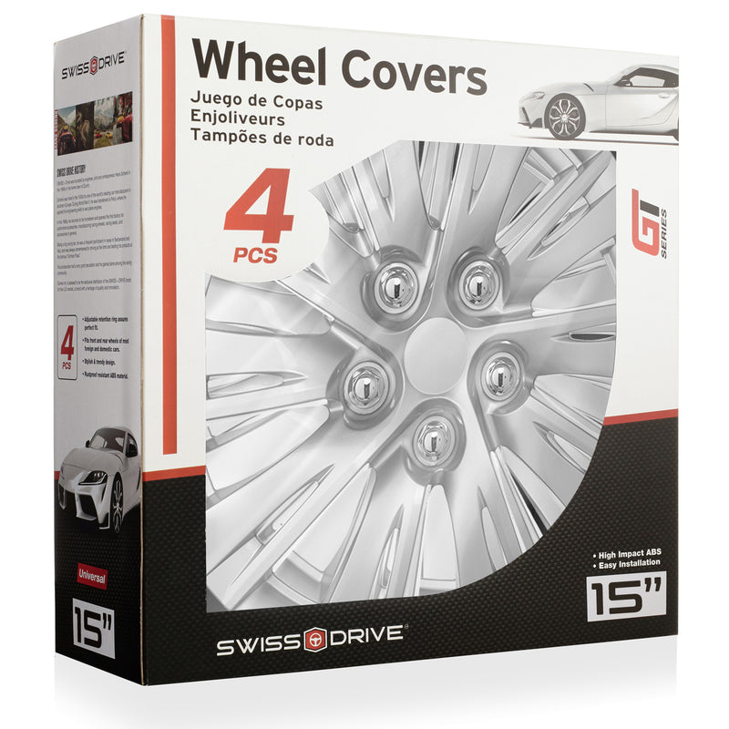 Swiss Drive 15" Nardo Ring Silver Wheel Cover - 5070153