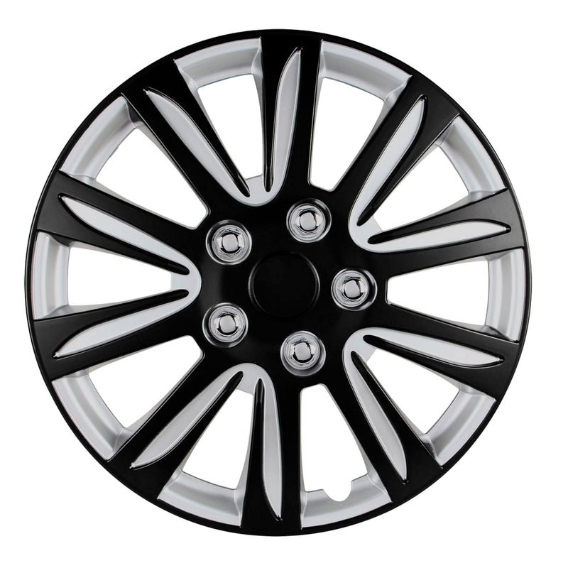 Swiss Drive 15" Marina Bay Black/Silver Wheel Cover - 507136B