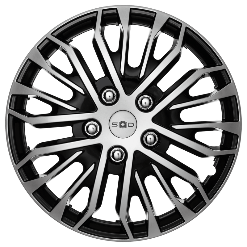 Swiss Drive 15" Austin Silver/Black Wheel Cover - 507141S