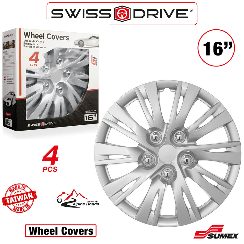 Swiss Drive 16" Nardo Ring Silver Wheel Cover - 5080153
