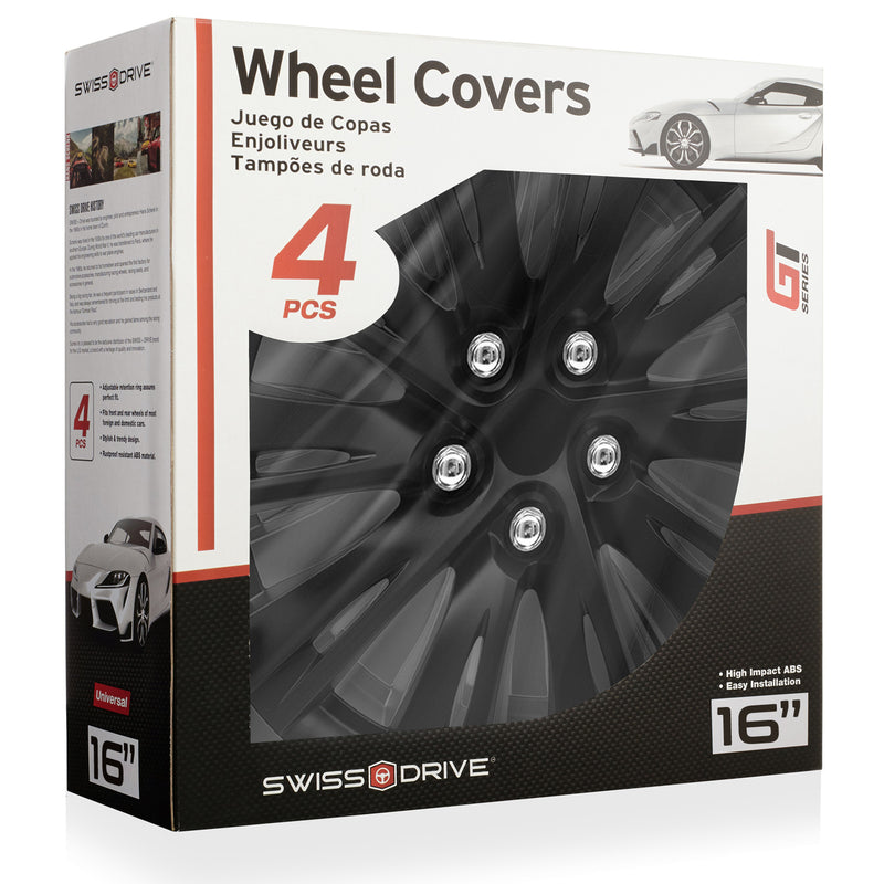 Swiss Drive 16" Nardo Ring Gloss Black Wheel Cover - 508153M