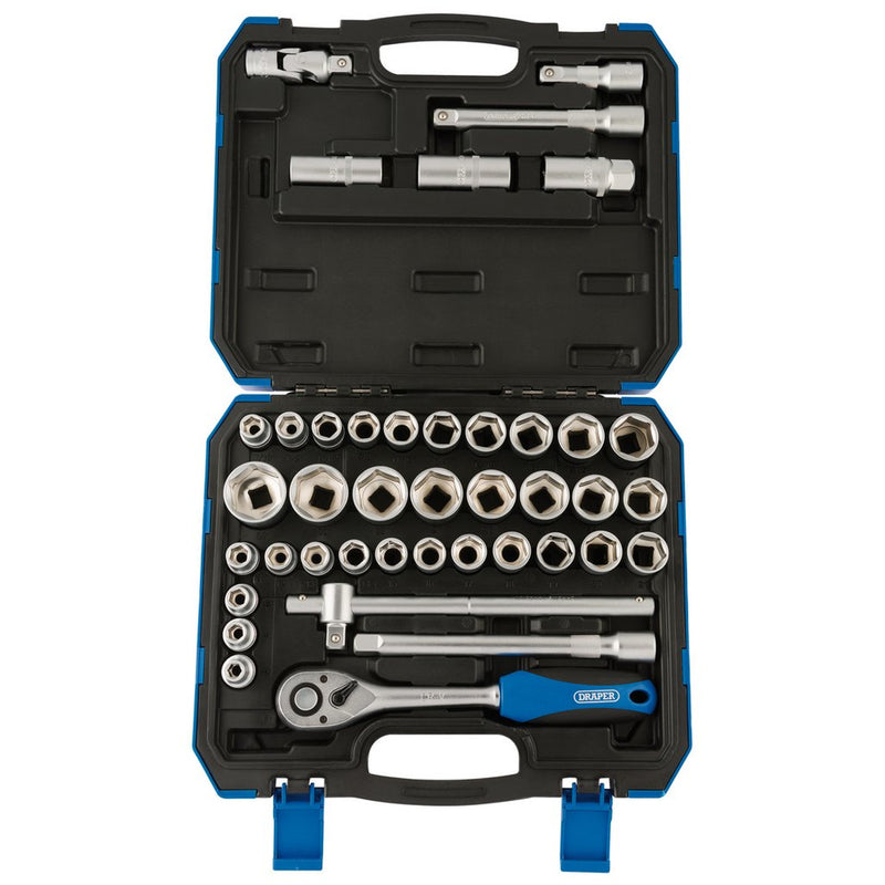 Draper 1/2" Dr. Metric & Imperial Combined Socket Set - 41 Pieces (MM/AF)