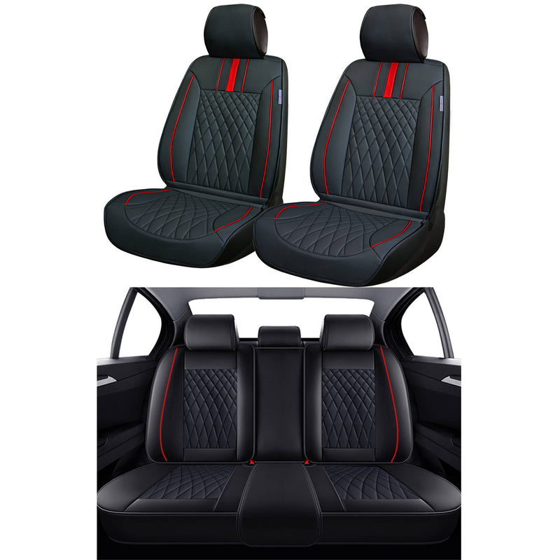 Swiss Drive Universal Car Seat Bora Luxe 9 Piece Black/Red- BORA003