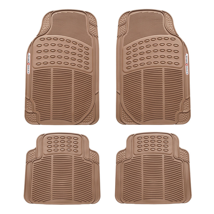 Swiss Drive All Weather Floor Mat 4 Piece Beige