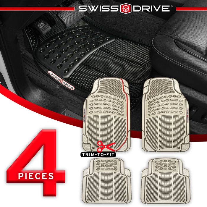 Swiss Drive All Weather Floor Mat 4 Piece Smoke