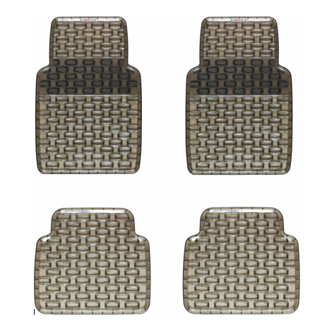 Swiss Drive Shield Floor Mat 4 Piece Clear Black - SHLD40S