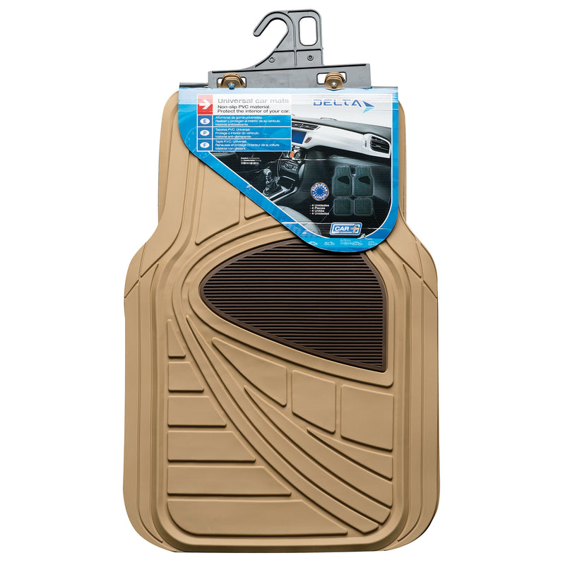 Swiss Drive All Weather Delta Floor Mat 4 Piece Biege/Brown - DELTA10