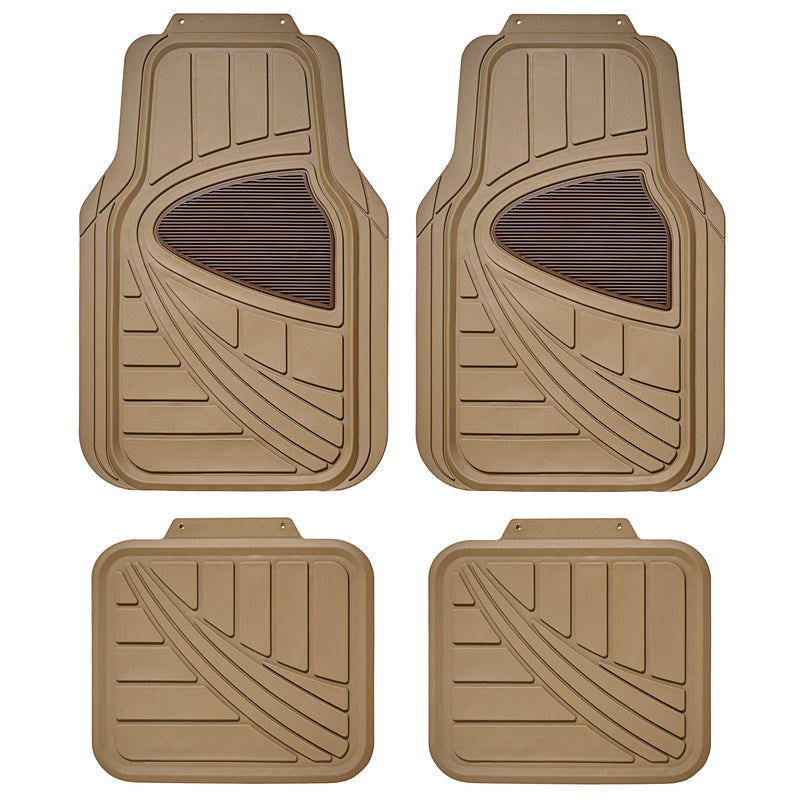 Swiss Drive All Weather Delta Floor Mat 4 Piece Biege/Brown - DELTA10