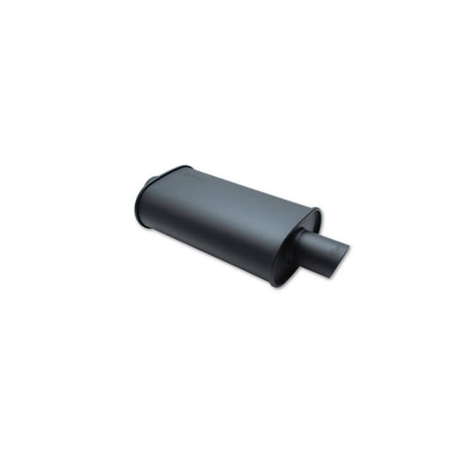Vibrant Performance STREETPOWER FLAT BLACK Oval Muffler; Inlet I.D. 2.50" (63.5mm) Tip O.D. 3.00" (76.2mm) - 1145