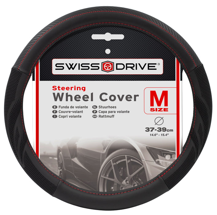 Swiss Drive Steering Wheel Cover Medium Black/Black