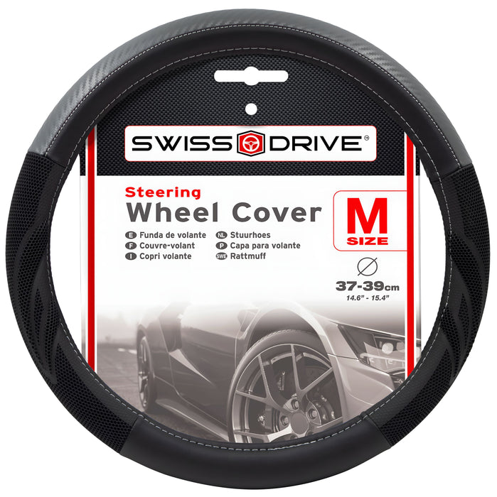 Swiss Drive Steering Wheel Cover Medium Black/Grey