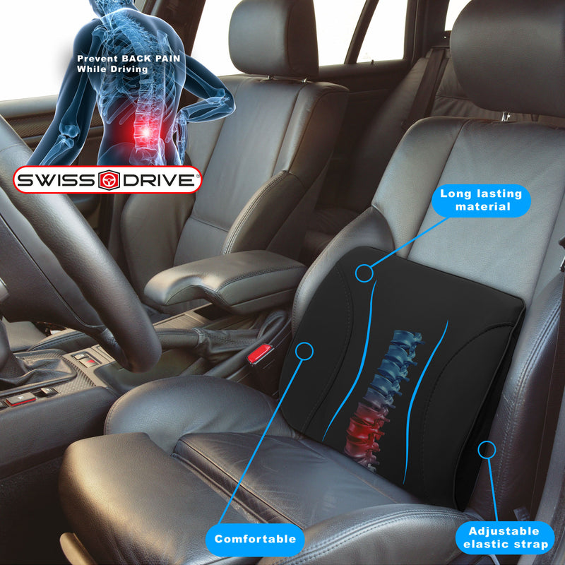 Swiss Drive Lumbar Support Black 36cm 14" x  33cm 13" - LUMBAR2