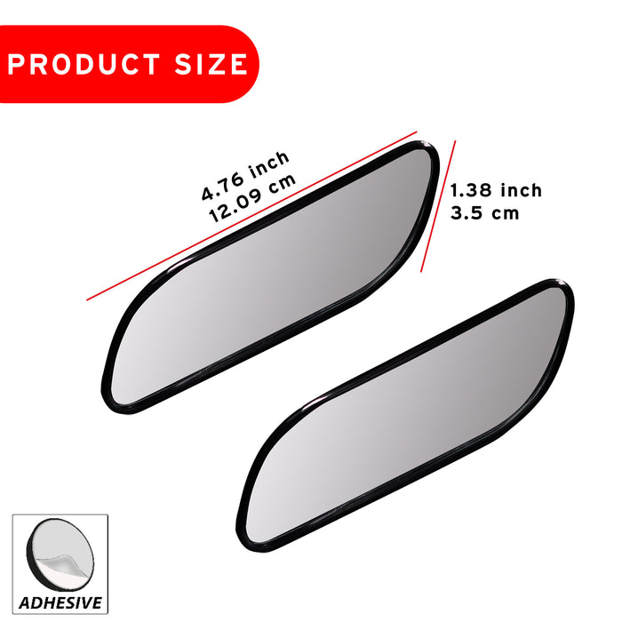 Swiss Drive Mirror Blind Spot Chrome 2 PC - 4.76" x 1.38"