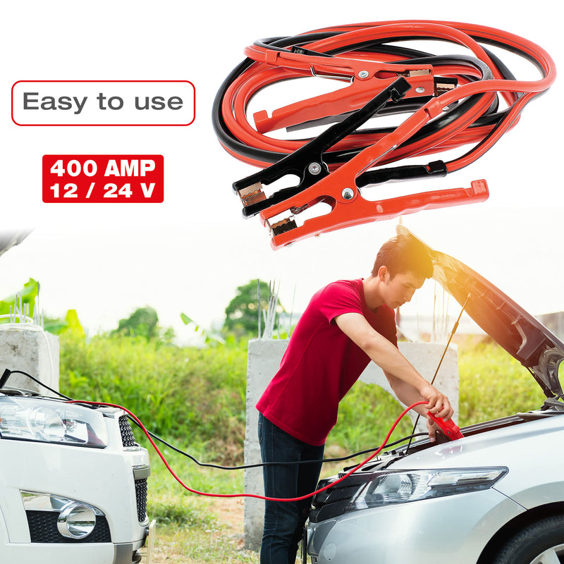 Swiss Drive Professional Booster Cables (400 AMP | 6 Gauge | 12/24V) - M707006