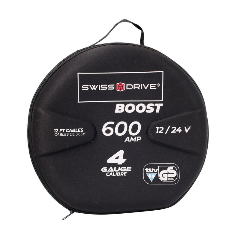 Swiss Drive Heavy Duty Booster Cables (600 AMP | 4 Gauge | 12/24V) - M707008