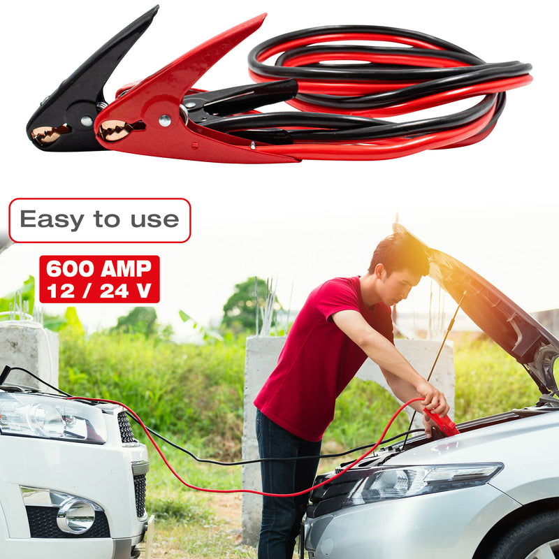 Swiss Drive Heavy Duty Booster Cables (600 AMP | 4 Gauge | 12/24V) - M707008