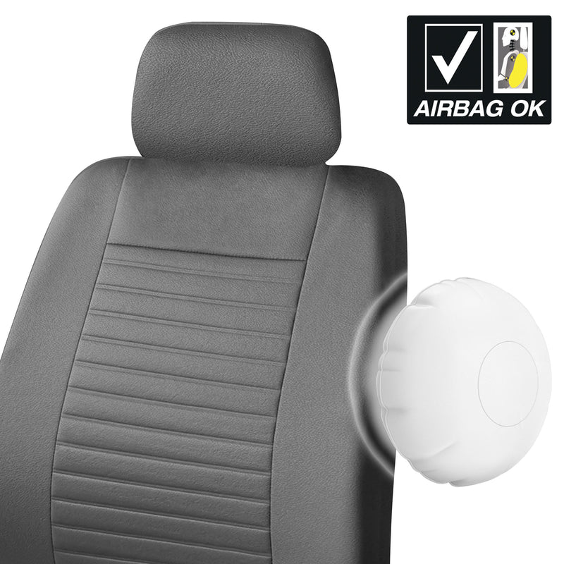 Swiss Drive Innovative Microfibre Universal Car Seat Cover Bari 9 Piece Grey