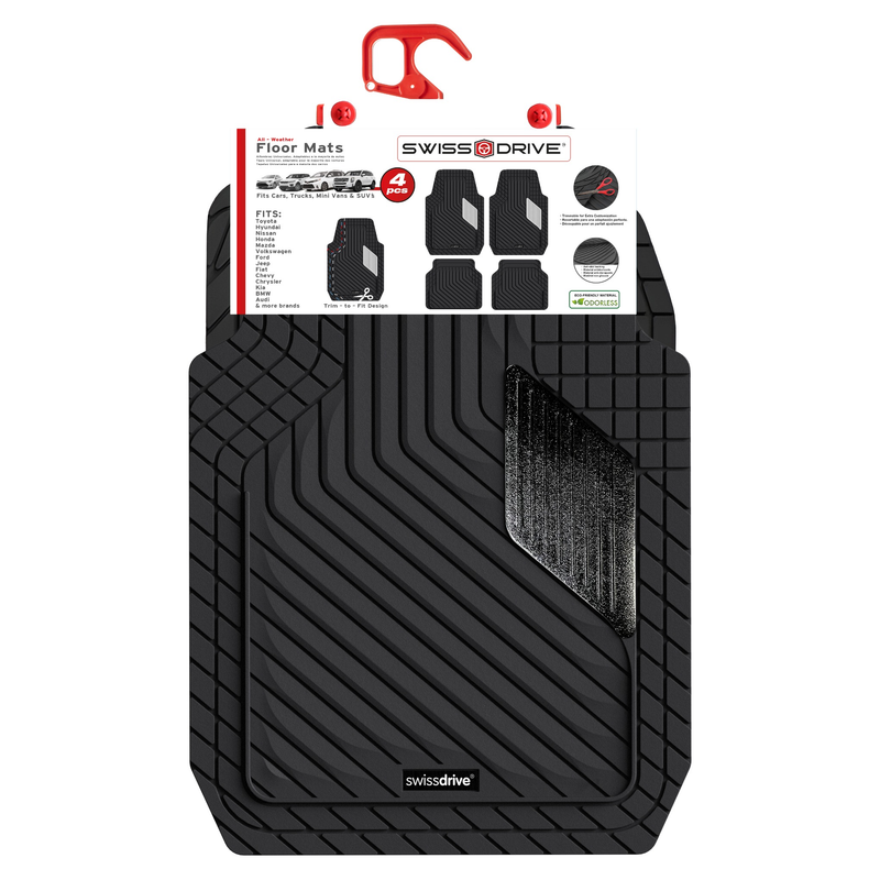 Swiss Drive All Weather Floor Mat Mirage 4 Piece Black - MIRAGE4