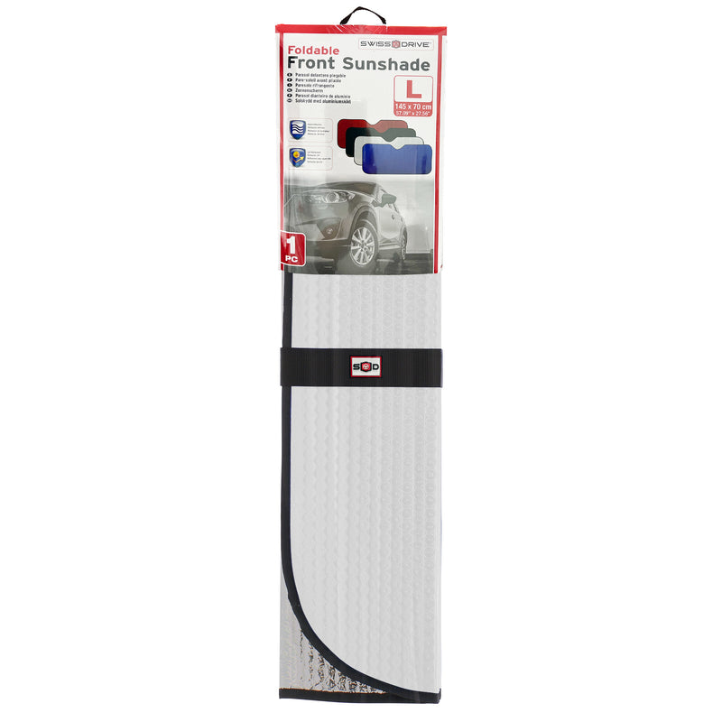 Swiss Drive Foldable Front Shade Large 145cm (57.1") x 70cm (28") White - MMATWHT