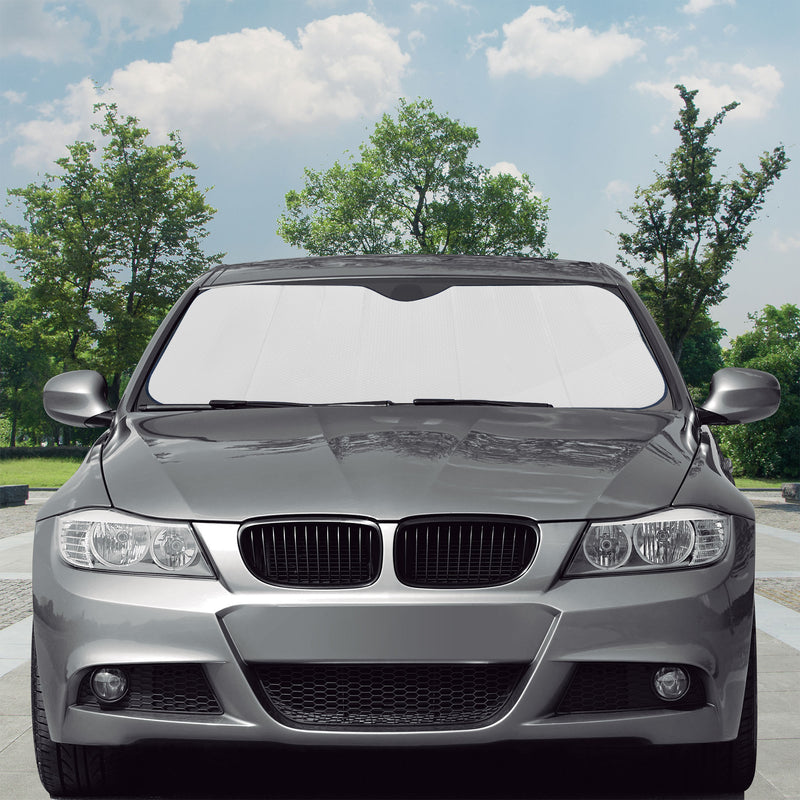 Swiss Drive Foldable Front Shade Large 145cm (57.1") x 70cm (28") White - MMATWHT