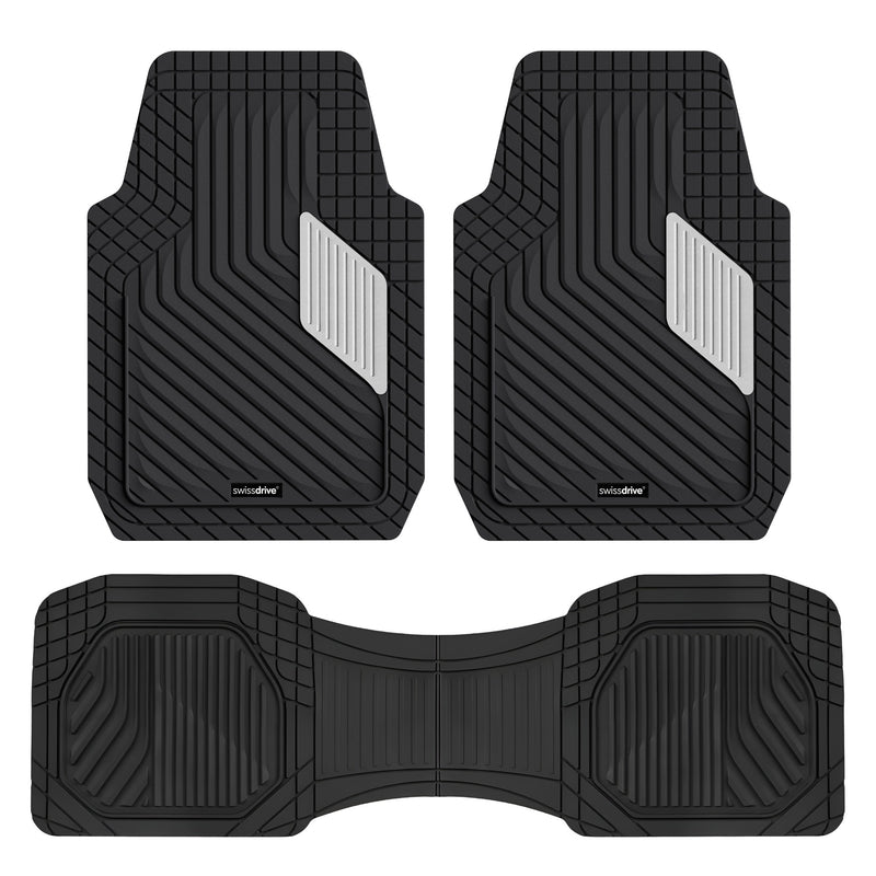 Swiss Drive All Weather Floor Mat Mirage 3 Piece Silver - MIRAGE3P