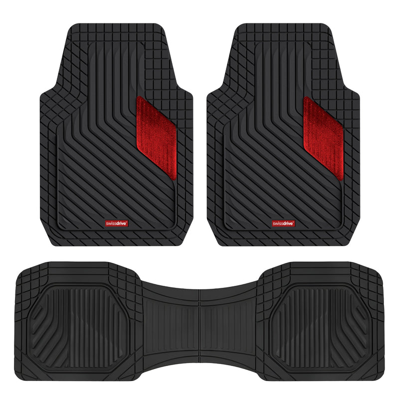 Swiss Drive All Weather Floor Mat Mirage 3 Piece Red - MIRAGE3R