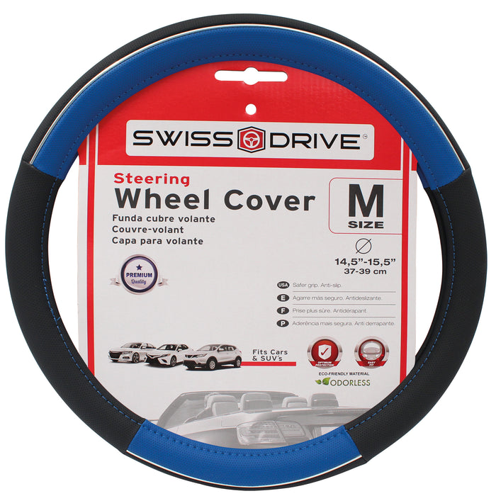 Swiss Drive Steering Wheel Cover Medium Black/Blue