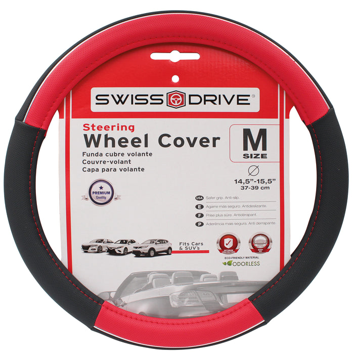 Swiss Drive Steering Wheel Cover Medium Red/Black