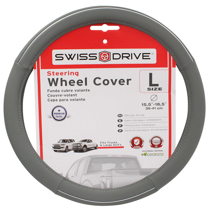 Swiss Drive Steering Wheel Cover Large Grey