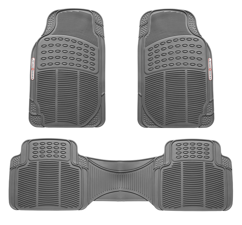Swiss Drive All Weather Floor Mat 3 Piece Grey