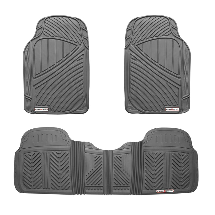 Swiss Drive All Weather Floor Mat 3 Piece Grey