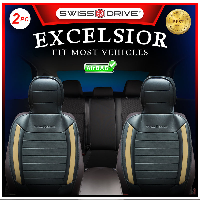 Swiss Drive Seat Cover Excelsior Black/ Beige