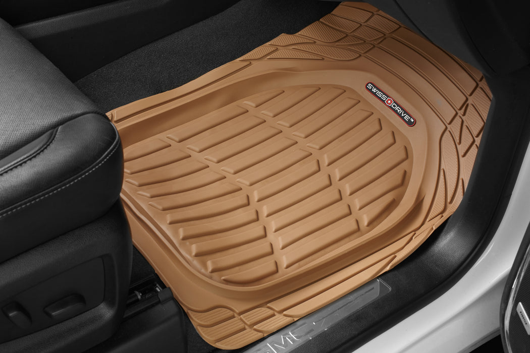 Swiss Drive Deep Tray All Weather Floor Mat 3 Piece Beige