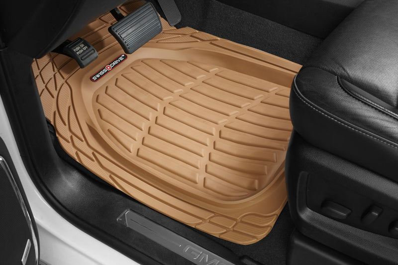 Swiss Drive Deep Tray All Weather Floor Mat 3 Piece Beige